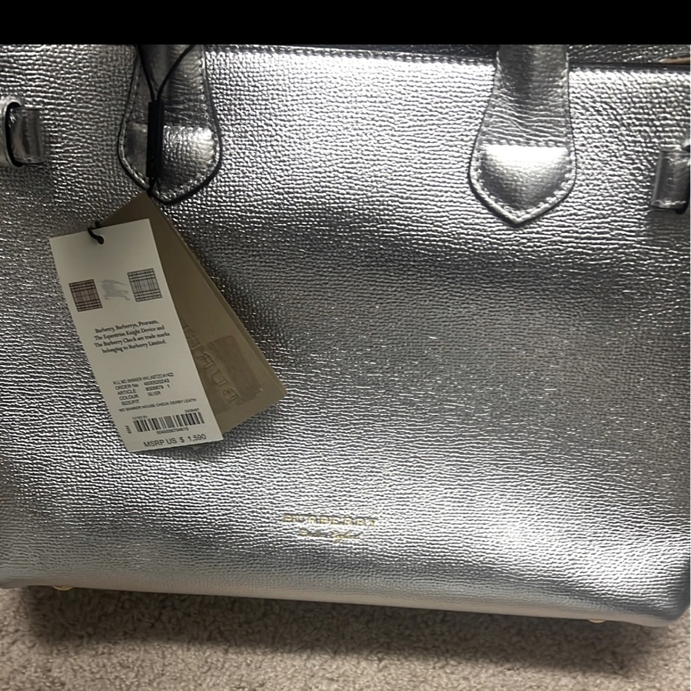 Burberry Silver Leather bag